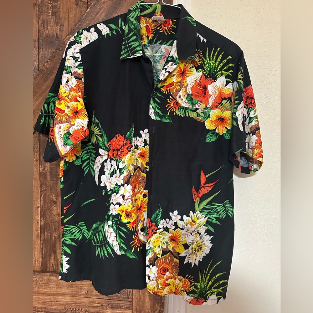 Vintage Barefoot in Paradise Hawaiian Shirt for Men.  100% Cotton XL